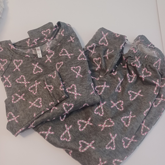 SO Intimates Gray 2pc Pj Set Candy Canes Sz M - Picture 1 of 5